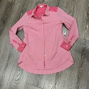 TYLER BOE REVERSE CHECK SHERRI BUTTON DOWN SHIRT Size 10